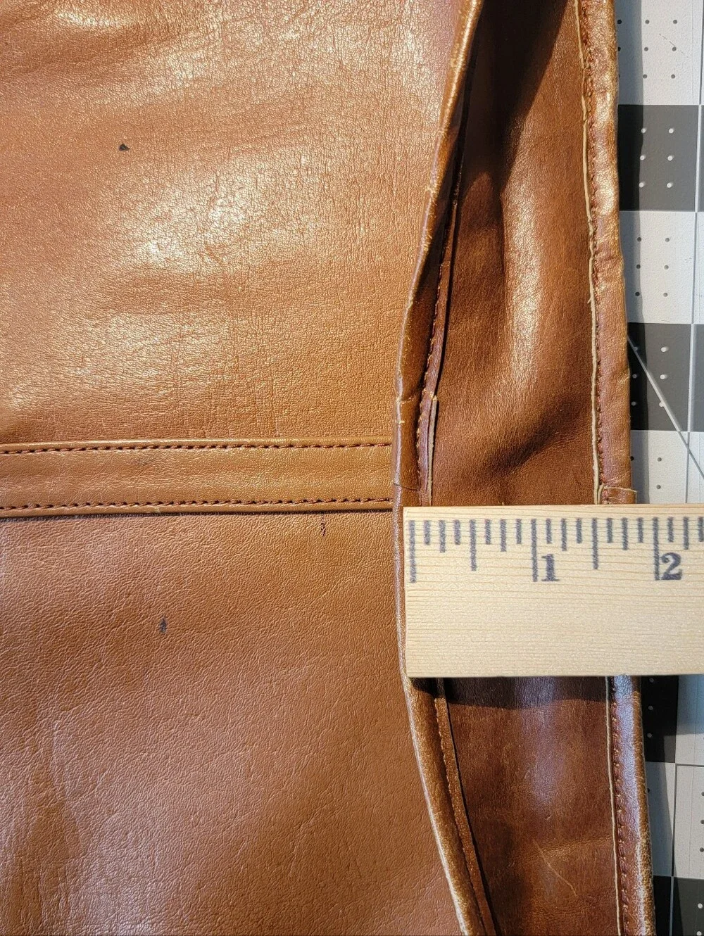 Vintage Land Leather Zip Portfolio With Wrist Strap And Snap Key Fob